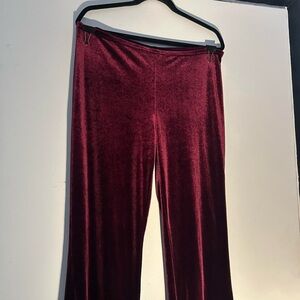 Vintage Burgundy Women’s Velvet Velour Straight Pants